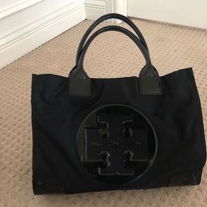 Tory Burch Ella Tote- black work back Gently used